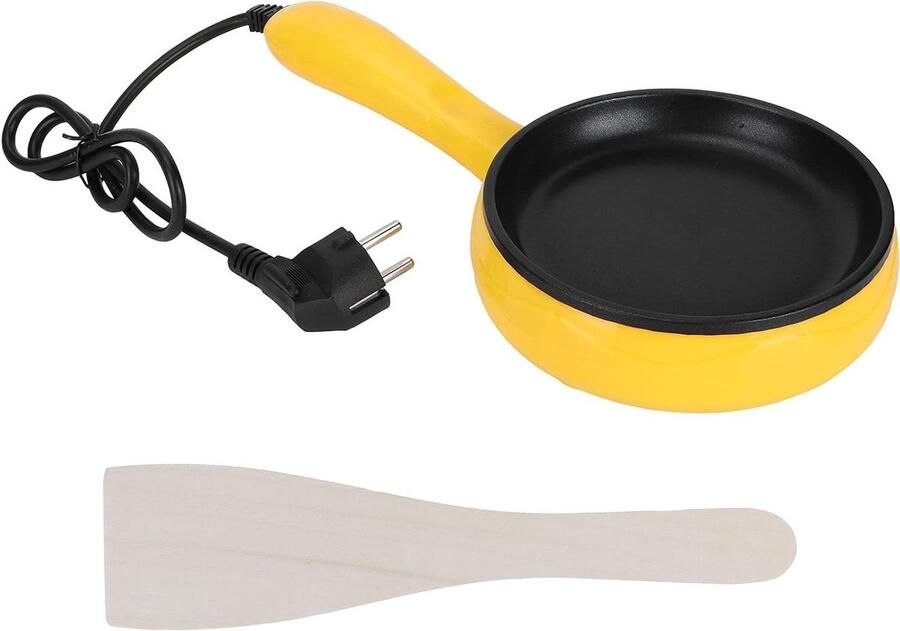 Mini Koekenpan Kleine Pan Ontbijt Maken Antiaanbaklaag Compact Formaat Geel