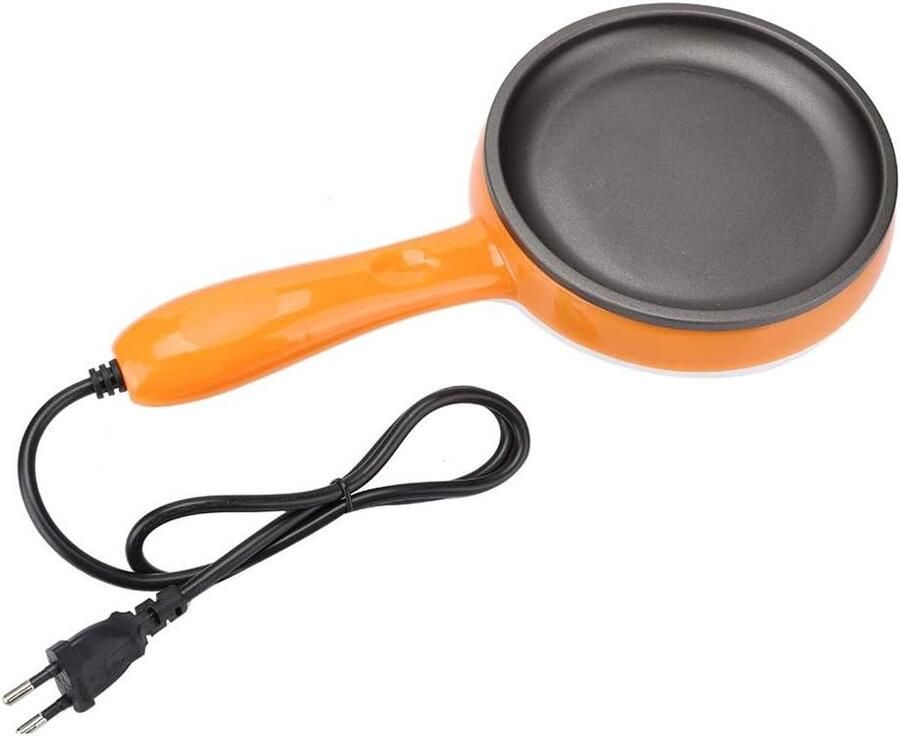 Elektrische Koekenpan Mini Pan Ontbijt Maken Antiaanbaklaag 30 x 15 cm Oranje