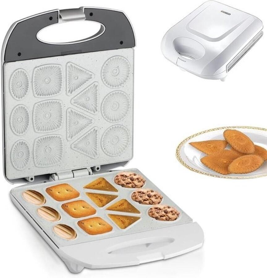 Elektrische Koekjesmaker Koekjespers Machine Snelle Snacks Bakken Keramische Antiaanbakplaten 140W Wit