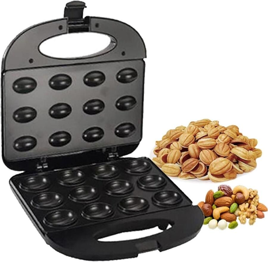 Elektrische koekjesmaker Notencake machine Zelf koekjes bakken Antiaanbaklaag 24x24 cm Zwart
