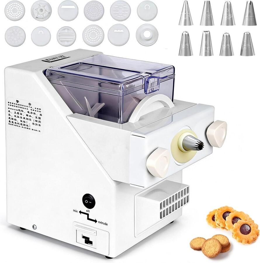 Elektrische Koekjespers Koekjesmachine Automatisch Zelf Koekjes Maken Met 8 Spuitmonden N.v.t. Wit