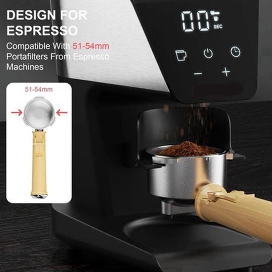 Elektrische Koffie Molen Automatische Braammolen Koffiebonen Maler 220V 300g 30 Tandwiele Bonenreservoir LCD Timer voor Espresso Filterkoffie en French Press