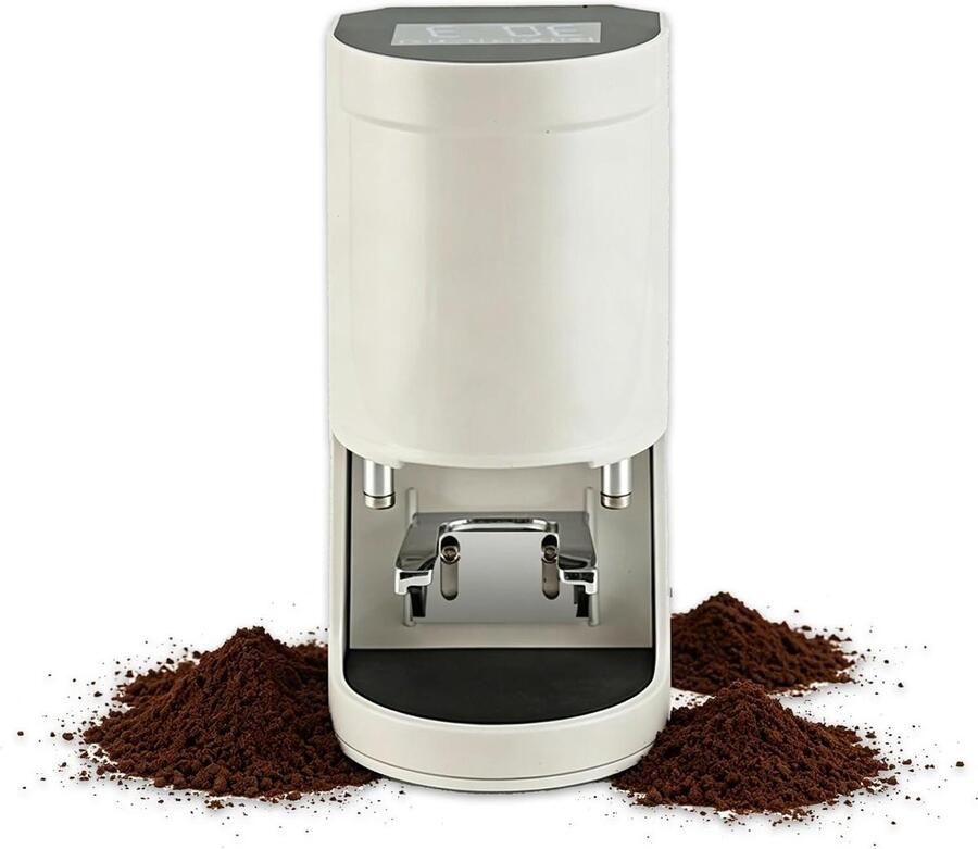 Elektrische Koffie Tamper Espresso Tool Perfect Koffie Zetten Instelbare Druk 58 mm Wit