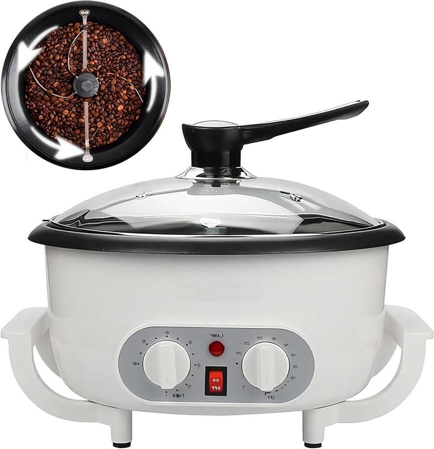 Elektrische Koffiebrander Bonen Brander Thuis Koffie Branden Instelbare Temperatuur 750 G Capaciteit Zwart
