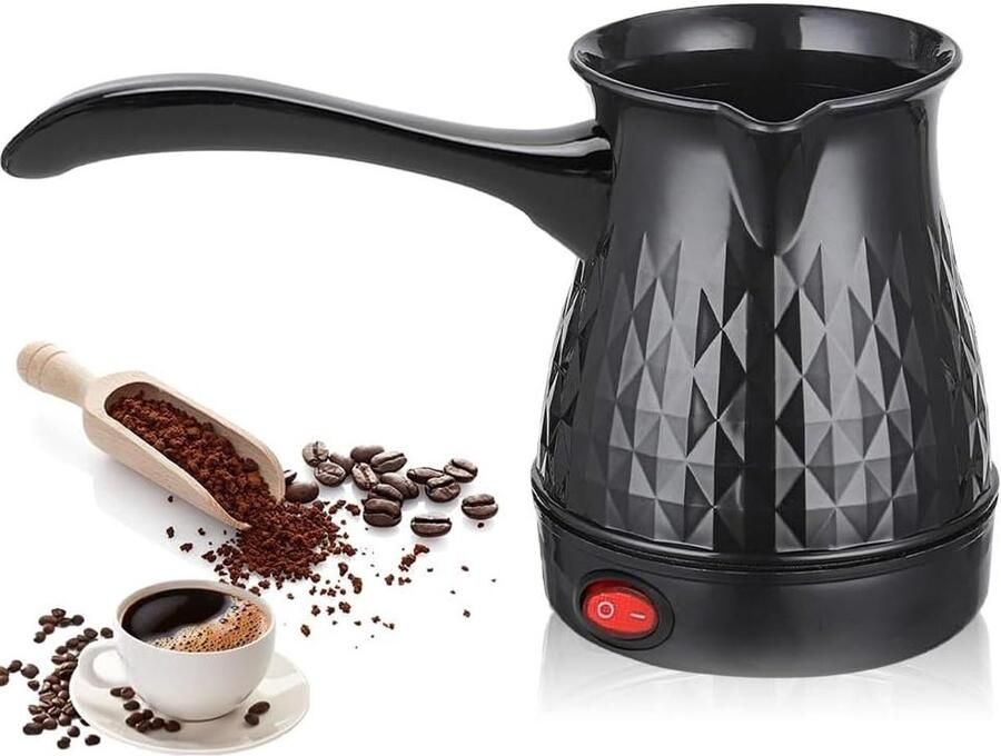 Elektrische Koffiekan Turkse Koffiezetter Aromatische Koffie Snelle Bereiding 500 ml Zwart