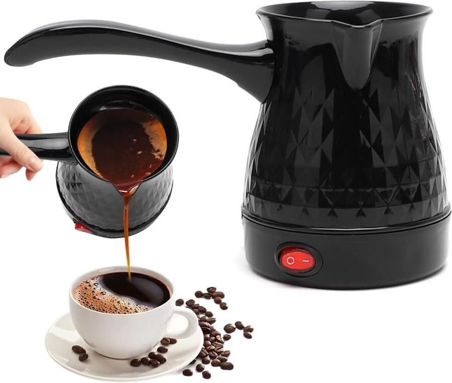 Elektrische Koffiekan voor Turkse Koffie 500 ml Mocha Pot met Handvat voor Thuis Kantoor en Reizen Ideaal voor Espresso en Melkbereiding