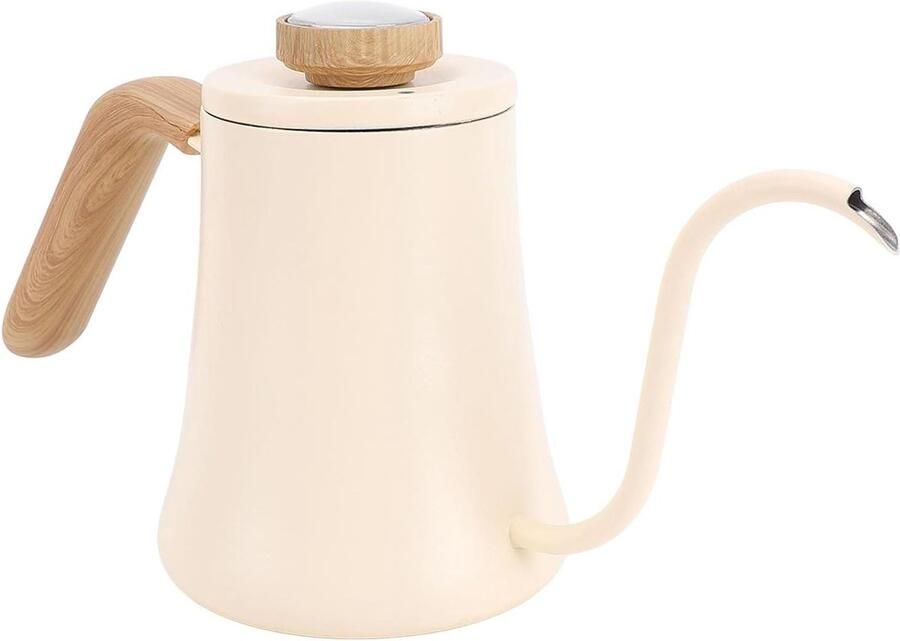 Elektrische Koffieketel Theeketel Gietketel Koffie Zetten Ingebouwde Thermometer 600 ml Zilver