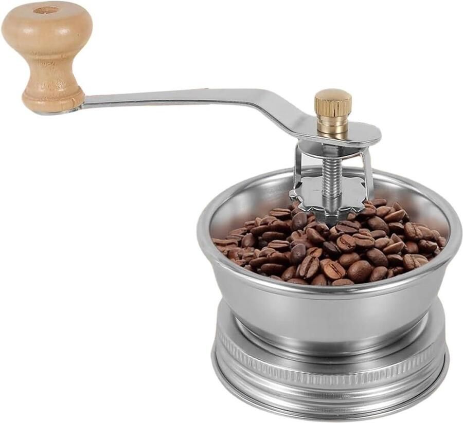 Elektrische koffiemolen 150 W voor noten specerijen capaciteit 70 g bediening handslinger hakmolen voor zaden specerijen roestvrij staal keramische molen reisglas