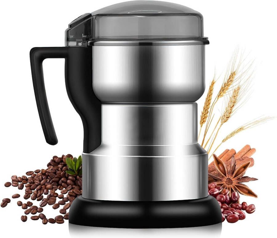Elektrische koffiemolen 200 W koffiemolen en specerijen roestvrij staal voor droge materialen granen kruiden koffie
