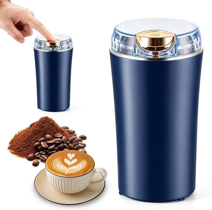 Elektrische koffiemolen 300 W roestvrij staal 80 g kleine koffiebonen molen voor koffiebonen kruiden noten bonen één knop