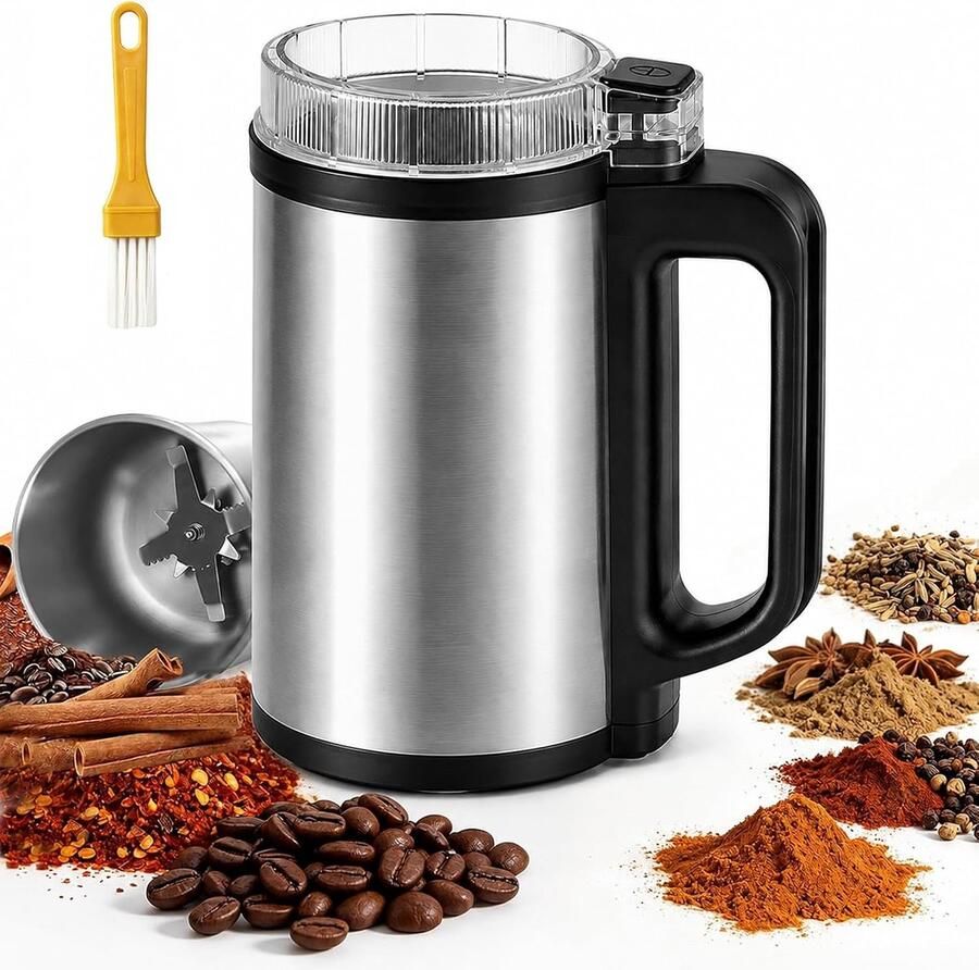 Elektrische koffiemolen 500 ml 300 W motor 8 messen ideaal voor koffie en specerijen ShopVlot