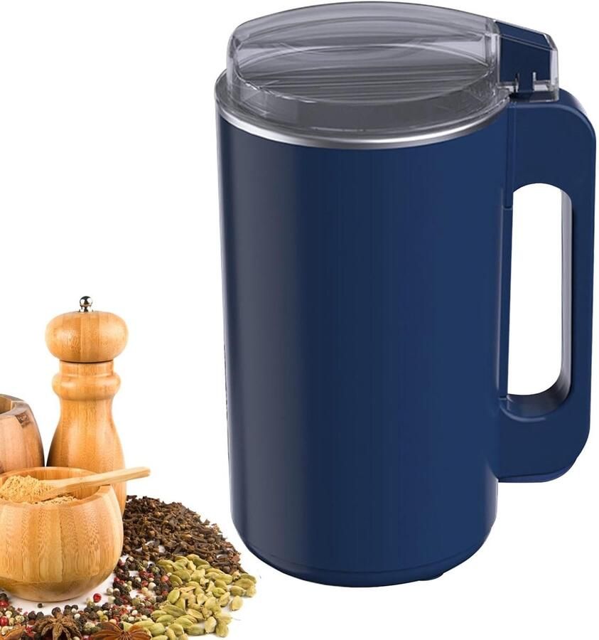 Elektrische Koffiemolen Blauw 600 ml Roestvrijstalen Slagmes Voor Koffiebonen Specerijen en Noten