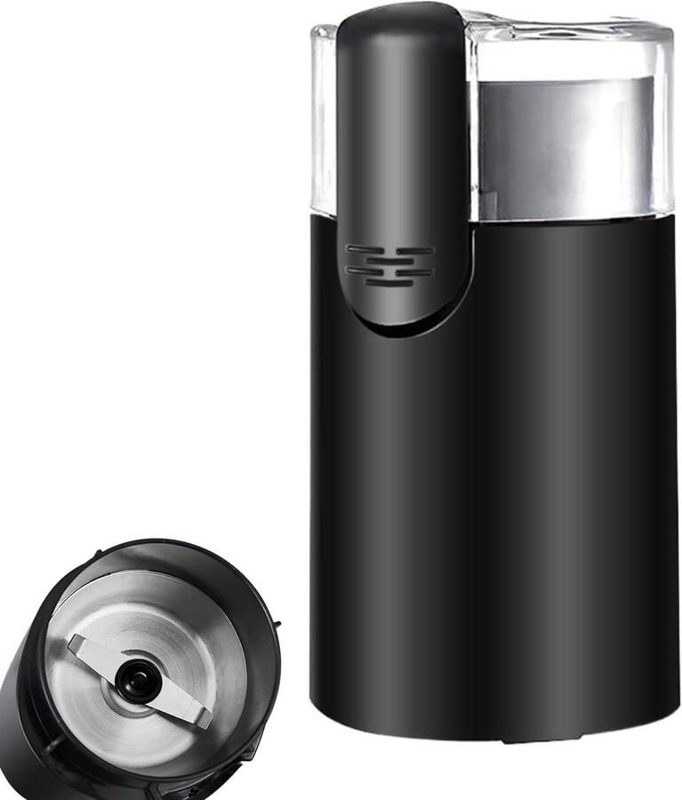 Elektrische Koffiemolen Bonenmaler Keuken Verse Koffie Maken Doorzichtig Deksel 9.2x9.2x17.2cm Zwart