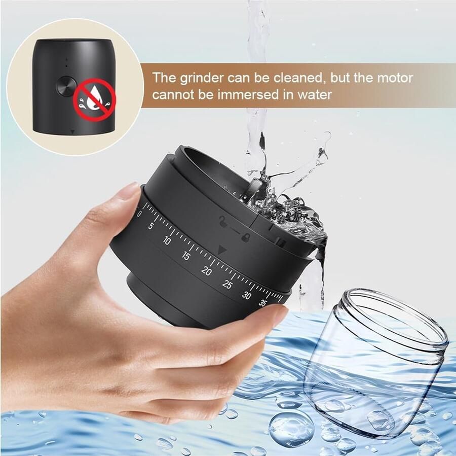 Elektrische Koffiemolen Bonenmaler Verse Koffie 40 maalstanden Compact formaat Zwart