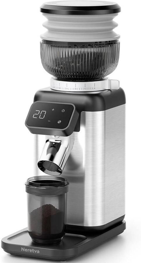 Elektrische Koffiemolen Bonenmaler Verse Koffie Afneembare Houder 150 Gram Capaciteit Zilverkleurig