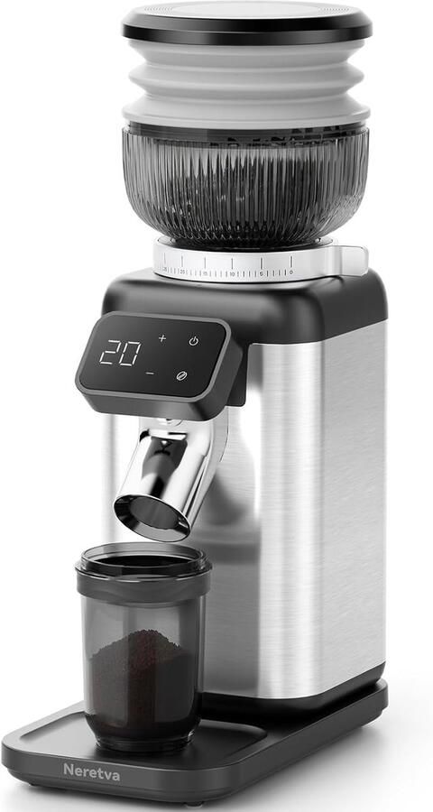Elektrische Koffiemolen Bonenmaler Verse Koffie Afneembare Houder 150 Gram Capaciteit Zilverkleurig
