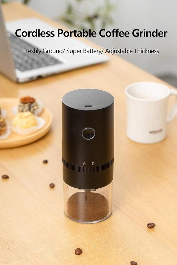 Elektrische Koffiemolen Bonenmaler Verse Koffie Oplaadbaar Via USB 405 Gram Wit