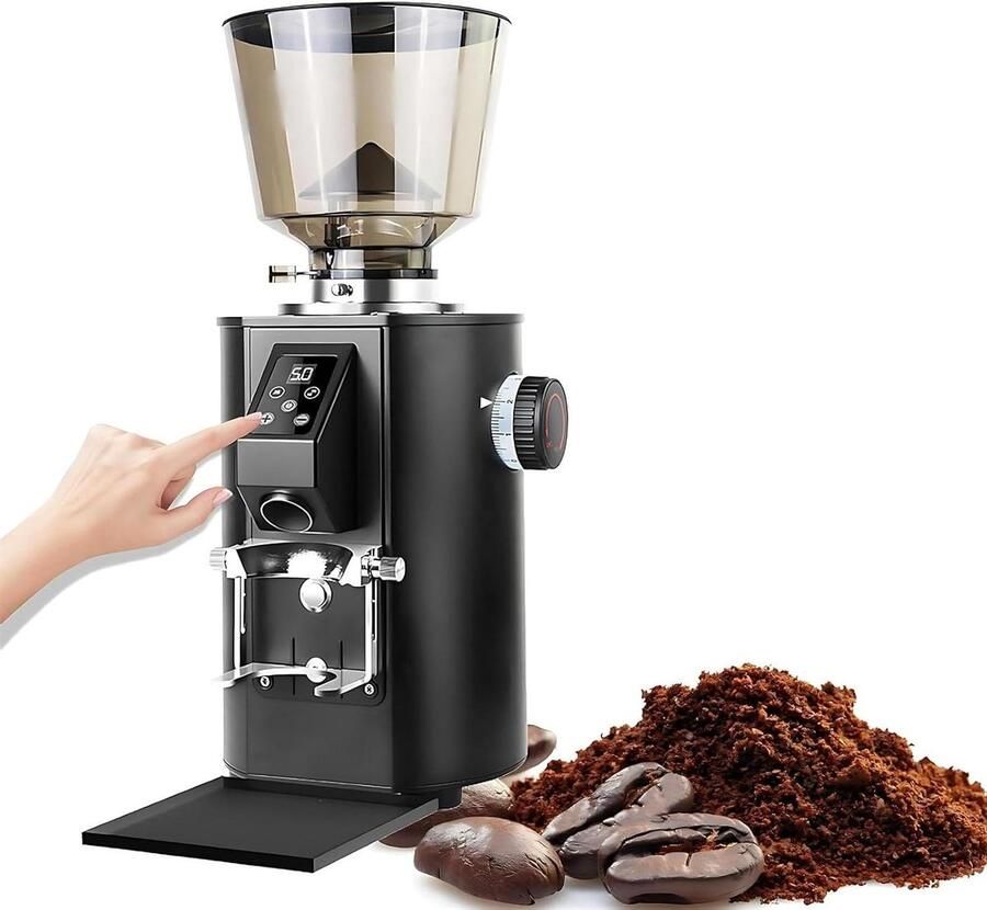 Elektrische Koffiemolen Bonenmaler Verse Koffie Zetten 9 Maalstanden 453g Trechter Zwart