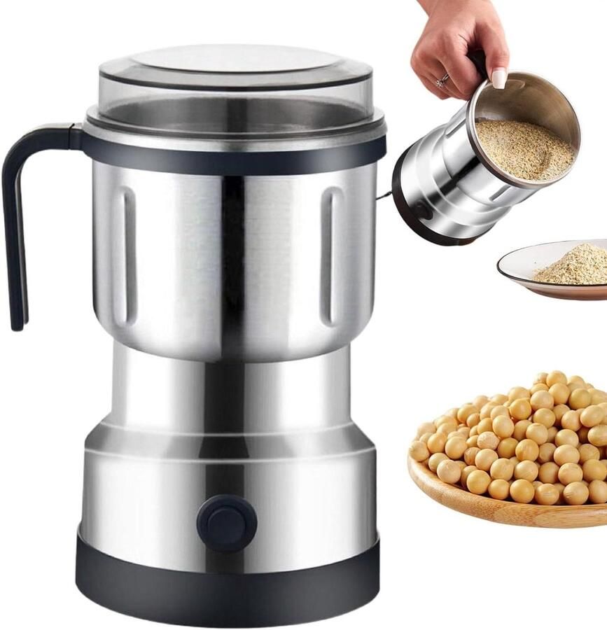 Elektrische Koffiemolen Bonenmolen Automatisch Verse Koffie Zetten Krachtige Maaltechnologie 500 ml Zilver