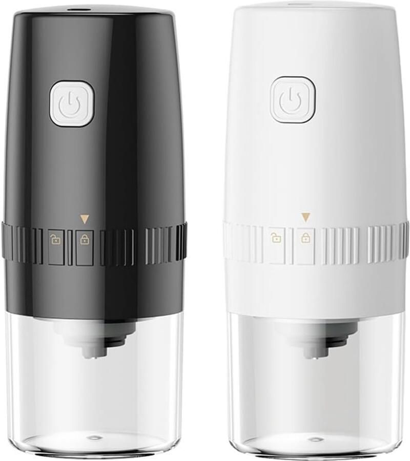 Elektrische Koffiemolen Bonenmolen Huishoudelijk Verse Koffie Malen Volledig Automatisch Compact 8x16x19 cm Wit Zwart