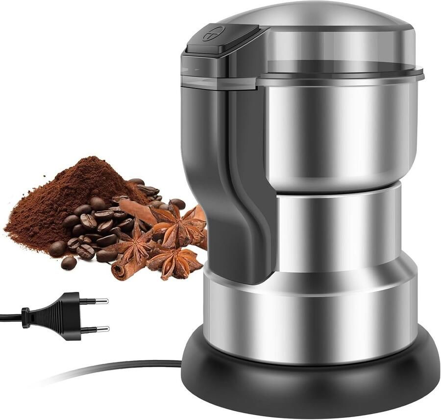 Elektrische Koffiemolen Compact Ontwerp Krachtige 300 W Motor Eenvoudige Bedieningsknop Voor Koffiebonen en Specerijen