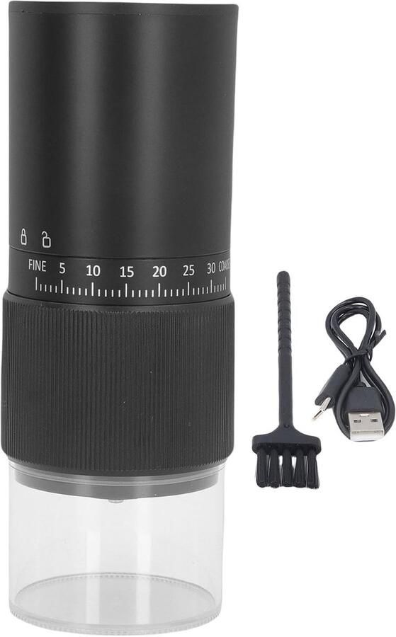 Elektrische Koffiemolen Compacte Molen Thuis en Reizen Keramische Braam 200 ml Capaciteit Zwart