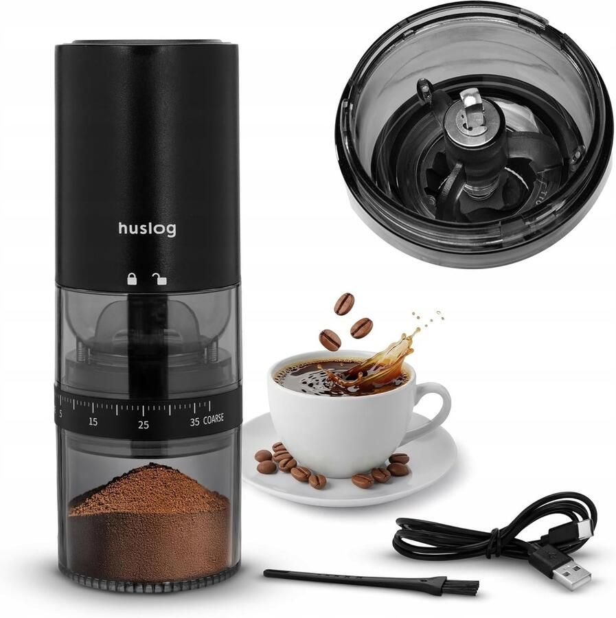 Elektrische Koffiemolen Draadloze Molen Verse Koffie Instelbare Maalgraad 25 Gram Capaciteit Zwart