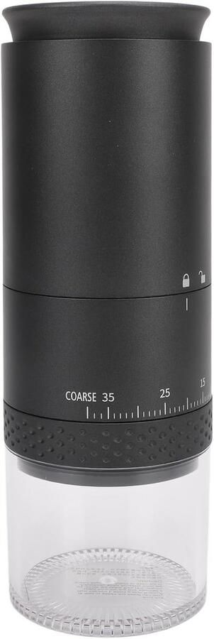 Elektrische Koffiemolen Draagbare Molen Thuiskantoor Reizen 38 Instelbare Maalgraad 70x200mm Zwart