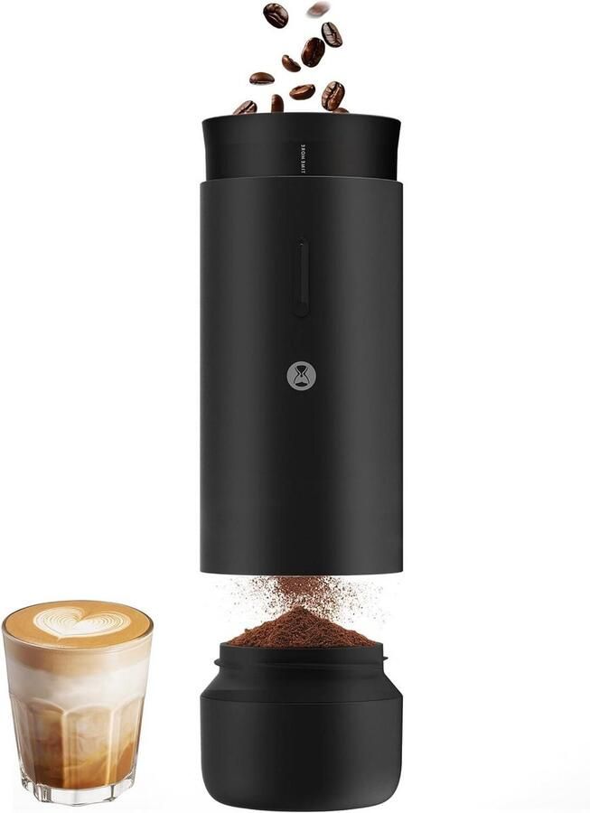 Elektrische Koffiemolen Draagbare Molen Verse Koffie 30 Maalstanden 25 Watt Zwart