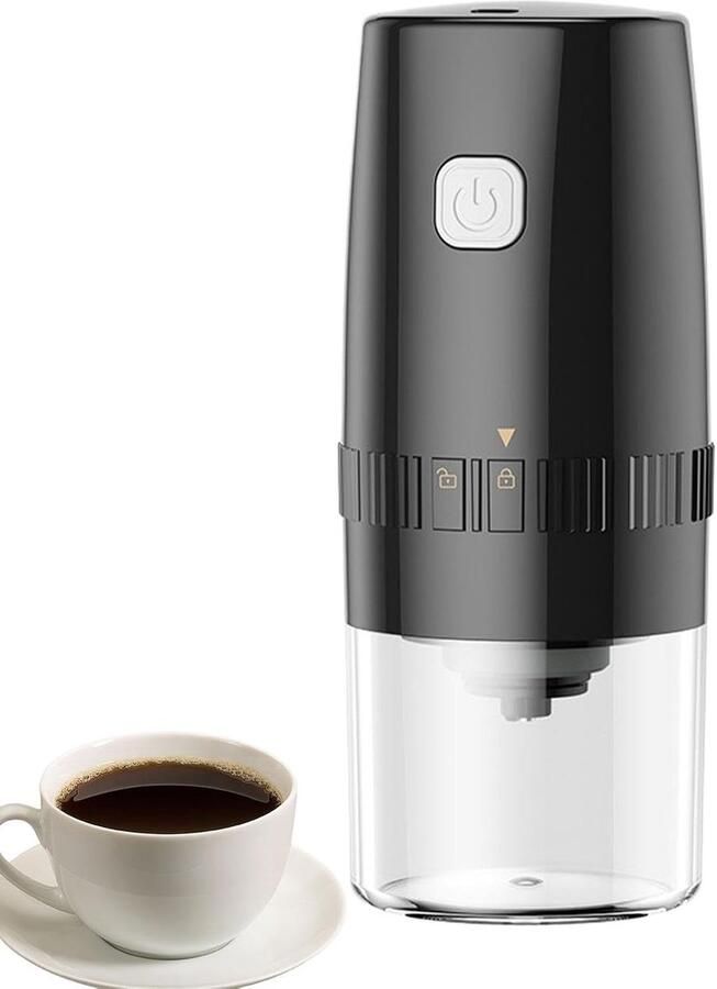 Elektrische Koffiemolen Draagbare Slijper Verse Koffie Handmatige Stop 19 x 8 x 8 cm Zwart
