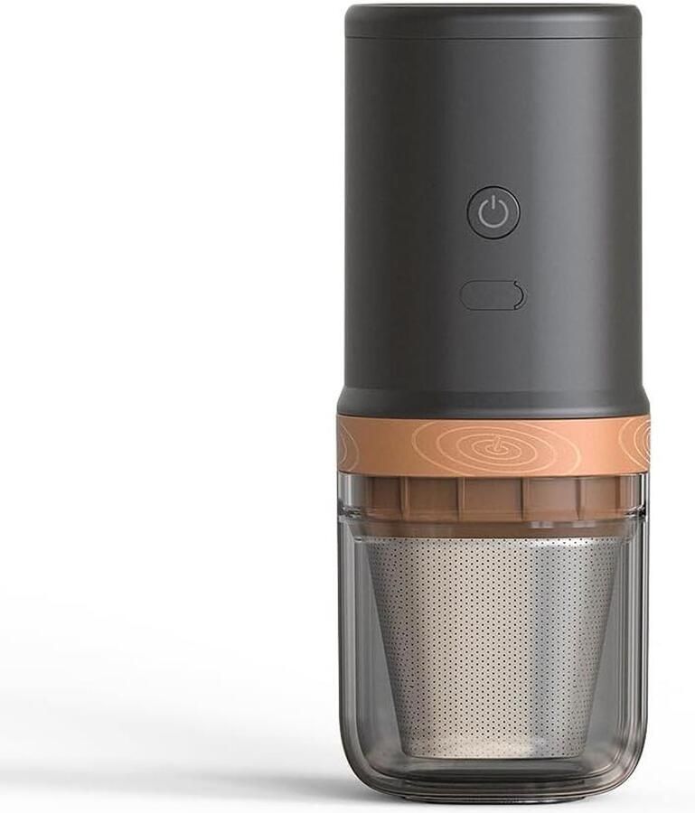 Elektrische Koffiemolen Espressoapparaat Draagbaar Koffie Zetten 25 Maalgraadinstellingen 20 cm Zwart