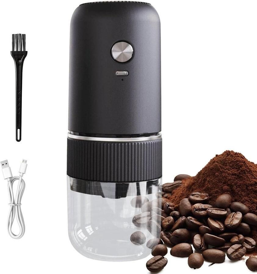 Elektrische Koffiemolen Espressomolen Bonenmaler Verse Koffie Maken Oplaadbaar Draagbaar 25g Capaciteit Zwart