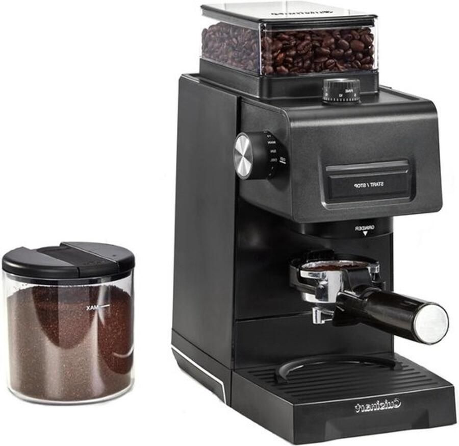 Elektrische Koffiemolen Espressomolen Conisch Koffie Zetten 35 Maalinstellingen 225 Gram Zwart