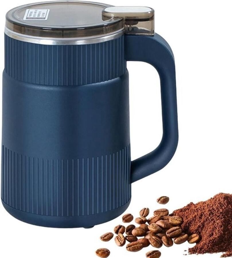 Elektrische Koffiemolen Graanmolen Kruidenmolen Vers Malen Krachtige 300W Motor 17 x 11 cm Zilverkleurig