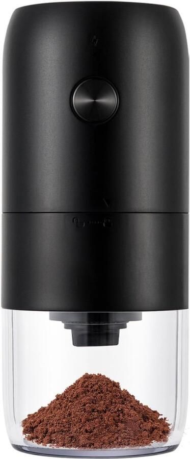 Elektrische Koffiemolen Graanmolen Spice Grinder Verse Koffie Maken Keramische Kegelmolen Instelbaar USB Oplaadbaar Zwart