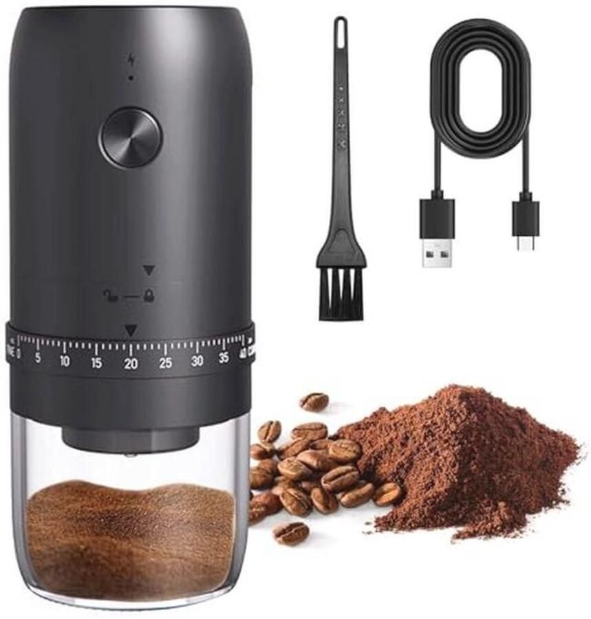 Elektrische koffiemolen kleine mini-koffiemolen oplaadbare koffiemolen draagbare koffiemolen met USB-oplaadbaar keramisch maalwerk draagbare elektrische koffiemolen voor reizen kamperen kantoor