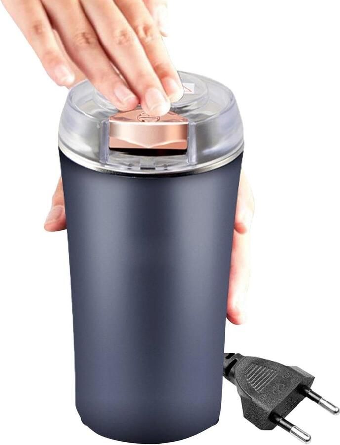 Elektrische Koffiemolen Kleine Molen Verse Koffie Roestvrijstalen Messen 17.5 cm Hoog Zilver