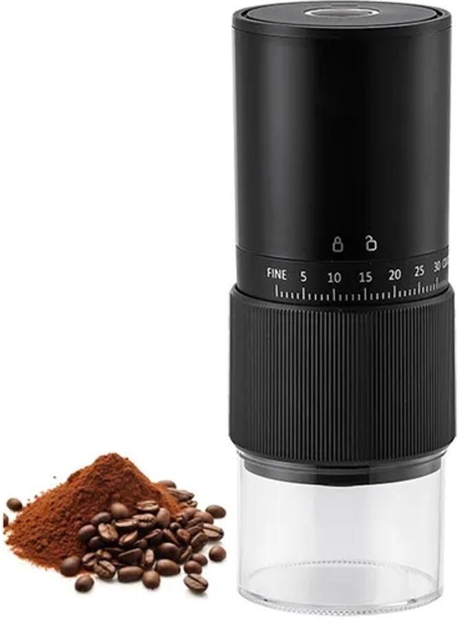 Elektrische Koffiemolen Koffiebonen Maler met één druk op de knop Keramische Conische Maalschijven 30 Instelbare Maalgraden Oplaadbare Draagbare Koffiemolen voor Espresso Filterkoffie French Press 25g Capaciteit Zwart