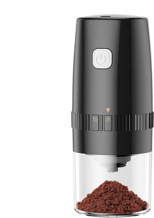 Elektrische Koffiemolen Koffiebonenmaler Verse Koffie Maken Handmatige Stop Knop 19x8x8cm Zwart