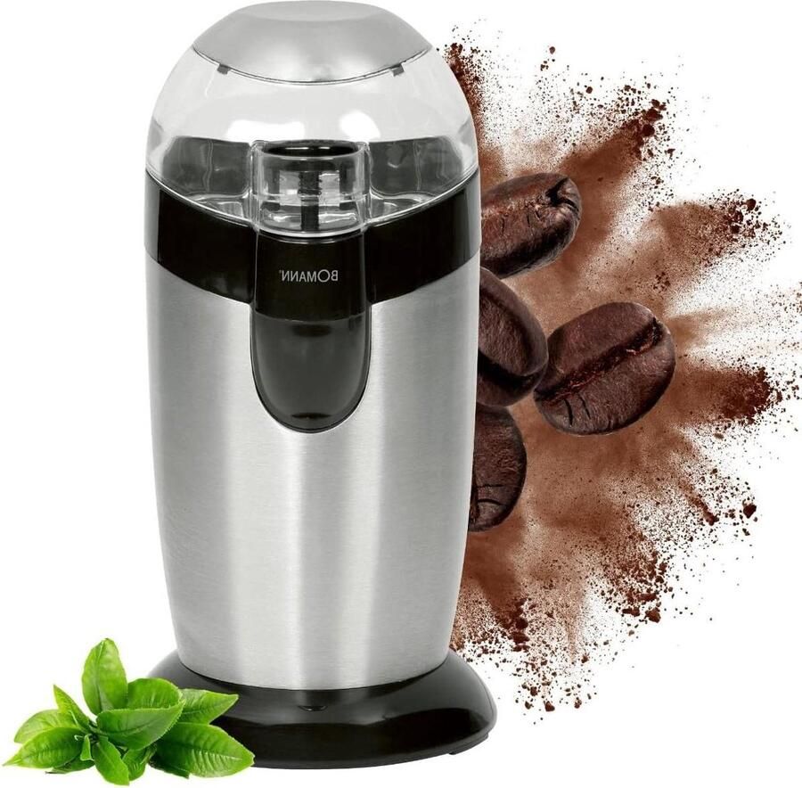 Elektrische Koffiemolen Koffiebonenmaler Verse Koffie Roestvrijstalen Slagmes 40 Gram Zwart