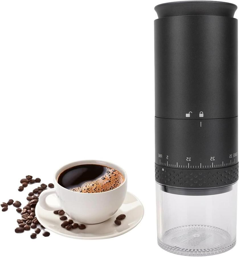 Elektrische Koffiemolen Koffiebonenmaler Verse Koffie Zetten Snel en Fijn Malen 100 gram Zwart