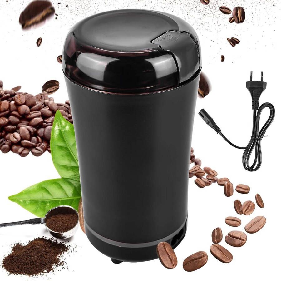 Elektrische koffiemolen kruidenmolen met reinigingsborstel en slagmes 240 W krachtige motor koffiemolen voor koffiebonen en specerijen