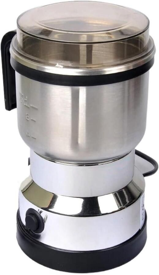 Elektrische Koffiemolen Kruidenmolen Verse Kruiden Malen Krachtige 300W Motor 90 Gram Capaciteit Zilver