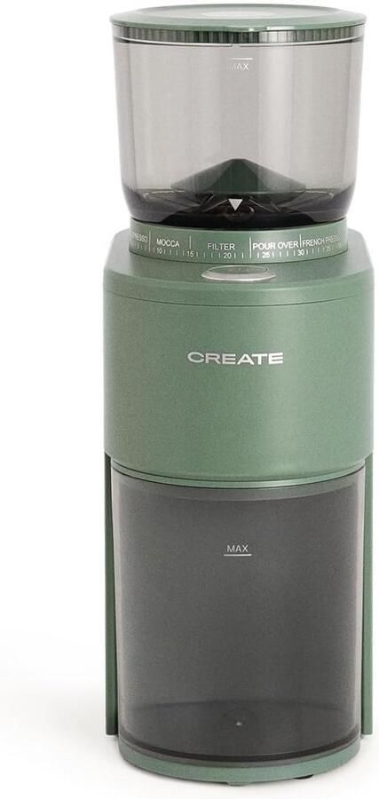 Elektrische Koffiemolen met 38 standen en Saliegroen Reservoir 200W