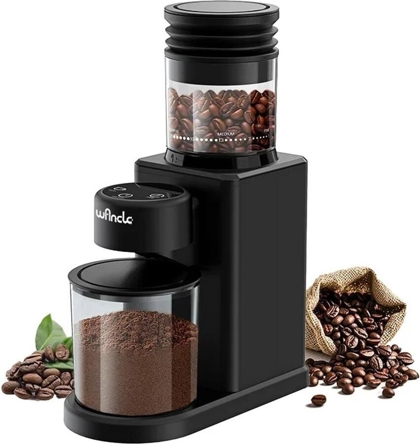 Elektrische Koffiemolen met Conische Braam – 25 Maalstanden – Touchscreen – Timer & Kopmodus – Zwart