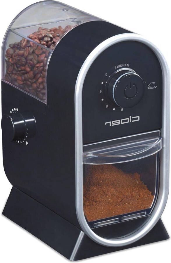 Elektrische Koffiemolen met schijfmaalwerk 100 W Maalgraad instelbaar Zwart Voor tot 150 g Koffiebonen