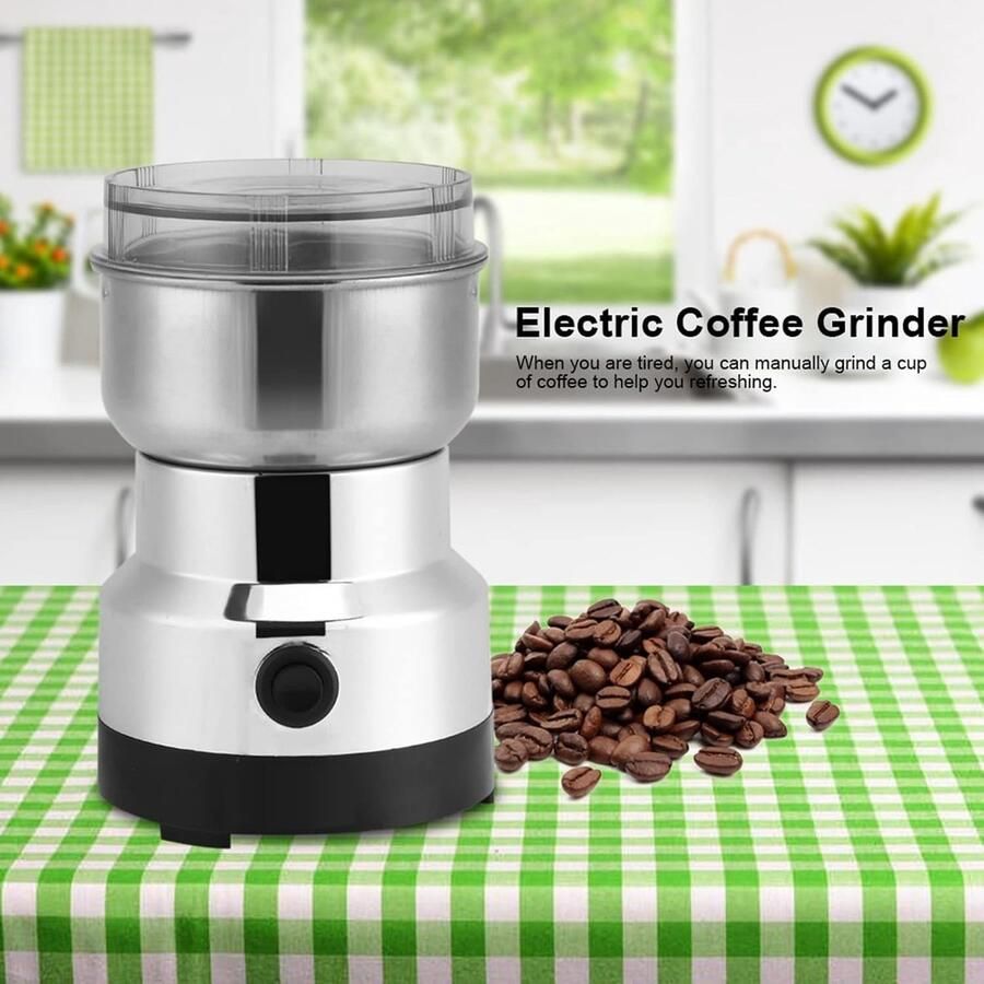 Elektrische koffiemolen multifunctionele graanmolen roestvrijstalen messen voor koffie granen en noten ideaal voor thuisgebruik en barista's