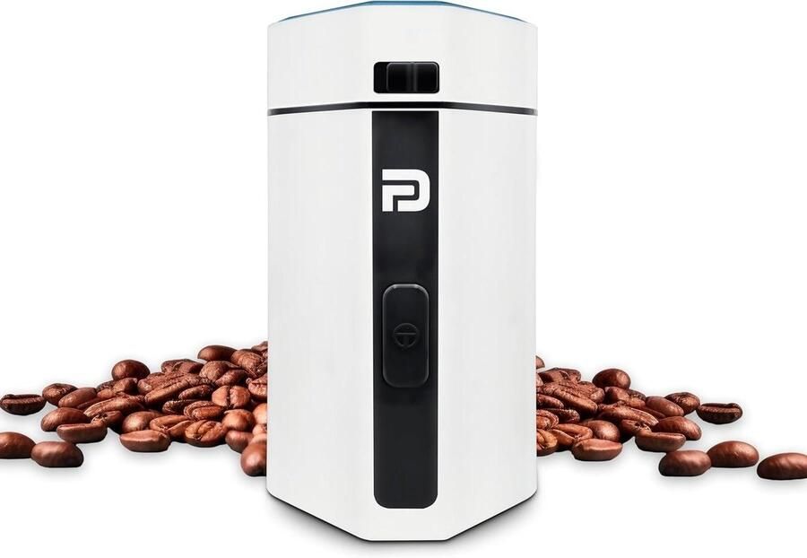 Elektrische Koffiemolen Notenmolen Kruidenmolen Verse Koffie Malen Instelbare Maalregelaar 50 Gram Capaciteit Wit