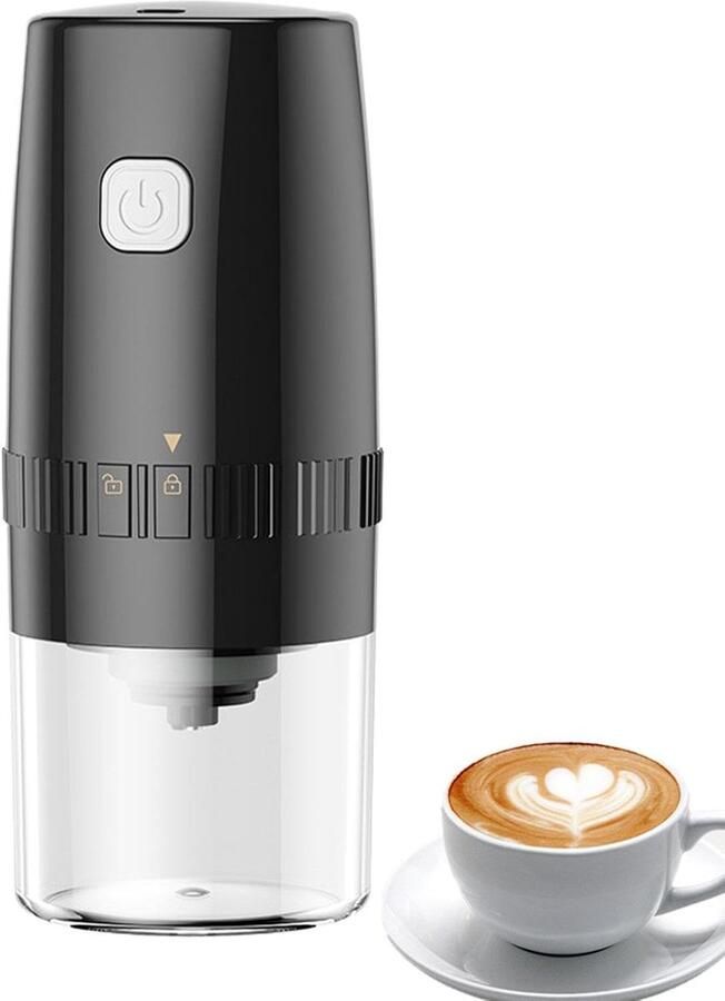 Elektrische Koffiemolen Oplaadbare Molen Voor Onderweg Handmatig Instelbaar 19 x 8 x 8 cm Zwart