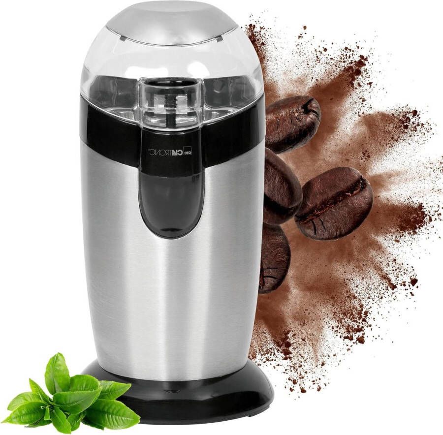 Elektrische koffiemolen roestvrijstalen slagmes 40 g capaciteit 120 watt motor roestvrij staal zwart KSW 3307